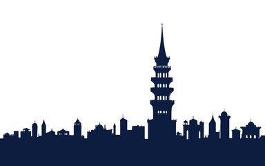 Naklejka premium tower silhouette stock illustration