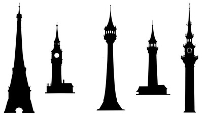 Fototapeta premium tower silhouette stock illustration