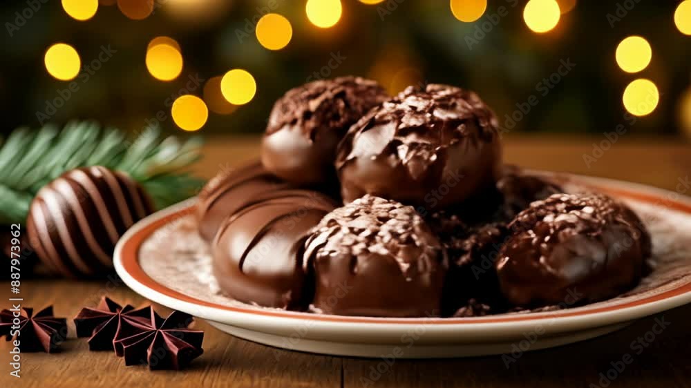 Poster  Delicious chocolate truffles perfect for a festive treat