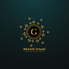 a creative logo design with golden color
