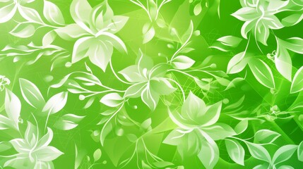 Abstract Green Floral Pattern.