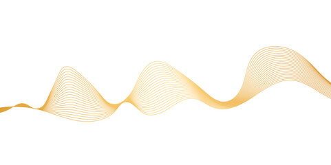 Abstract wavy lines flowing curve golden gradient color on transparent background. Abstract white background colorful lines. modern wavy stripes on white background isolated.	