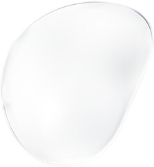 3d glass clear transparent blob shape. Realistic glossy drop bubble isolated illustration. Pure shiny set with white reflection. Modern fluid gloss effect texture plate figure mockup. Round template
