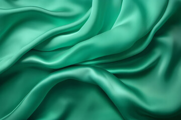 Obraz premium Processed collage of emerald green silk surface texture. Background for banner, backdrop