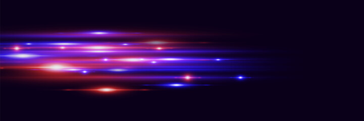 A wonderful glare of light. Magic red and blue speed line. Neon lines light effect.