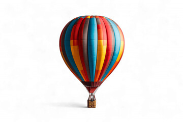 Fototapeta premium Colorful Hot Air Balloon Soaring Against White Sky