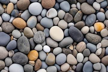 Processed collage of sea shore pebbles texture. Background for banner, backdrop or texture