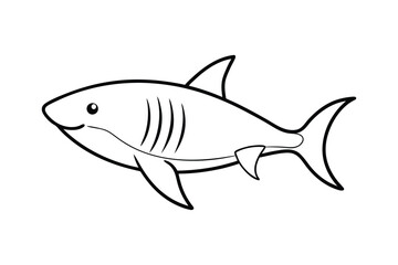 Tiger Shark Fish Vector Line Art Illustration Icon Logo
.