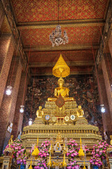Fototapeta premium Phra Phuttha Thewapatimakorn is the principal Buddha image of Wat Phra Chettuphon Wimon Mangkhalaram Ratchaworamahawihan in Bangkok, Thailand. A place everyone in every religion can visit.