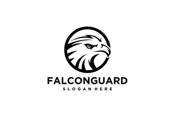 falcon, eagle security logo design template vector