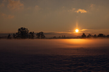 Sonnenuntergang im Schnee