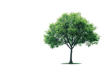 Fototapeta premium Single Green Tree Isolated on White Background
