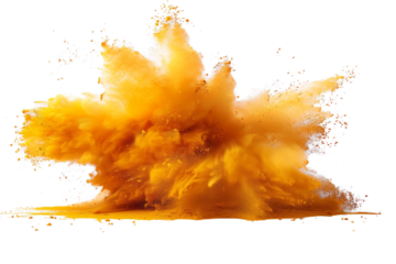 Golden Dust Explosion Against a White Background