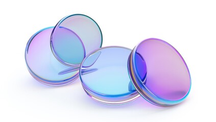 Abstract Composition with Iridescent Circles