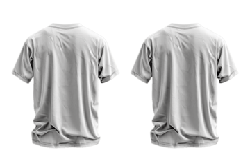 Two Plain White T-Shirts Facing Opposite Directions