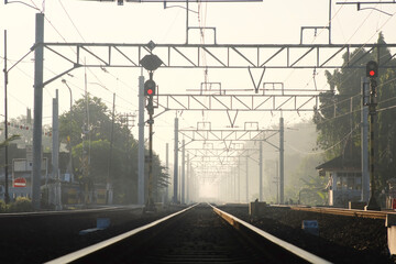 Train tracks at one of the small stations in Yogyakarta