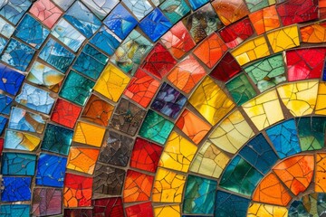 Bright glass mosaic with glitter