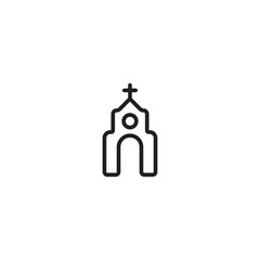Monastery icon. Trendy modern flat linear vector Monastery icon on white background from thin line Religion collection. Editable icon.