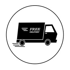 icon DELIVERY" typically refers to a symbol or graphical representation used to indicate the process of transporting goods or services to a recipient.