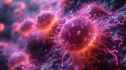 A close-up image of a cancer cell, highlighting the potential of advanced imaging techniques for understanding and treating cancer.