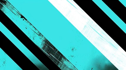 Obraz premium Abstract Turquoise and Black Diagonal Stripes
