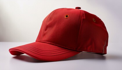 red cap isolated on white Mockup