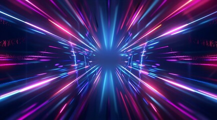 Abstract Background with Laser Light Rays and Futuristic Design 