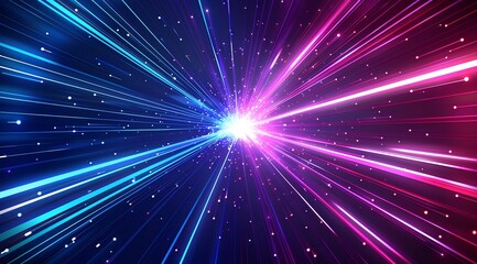 Naklejka premium Abstract Background with Laser Light Rays and Futuristic Design 