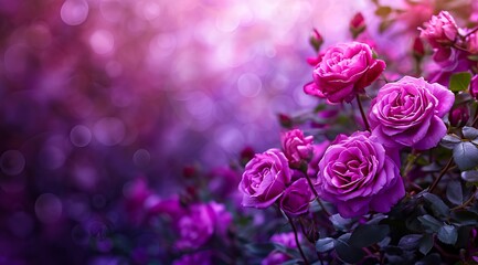 A beautiful pink roses in the garden.