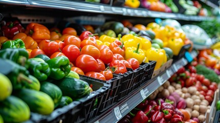 Obraz premium Colorful vegetables in supermarket