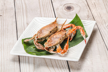 Yummy boiled crab in the plate