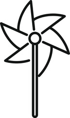 Obraz premium Pinwheel toy spinning on stick icon. Outline pinwheel toy spinning on stick icon for web design isolated on white background