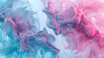 Obraz premium Cyan blue and pink liquid marble background with gold stripes and glitter dust. Pastel pink violet watercolor drawing effect. illustration backdrop for wedding invitation, rsvp, menu.
