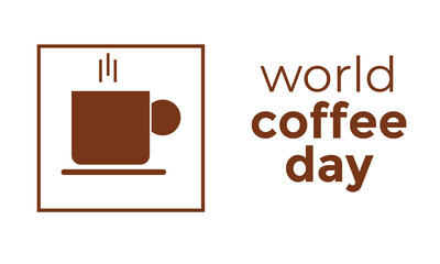 International coffee day poster with coffee cup.