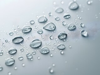Close-Up of Water Droplets on a Smooth Surface