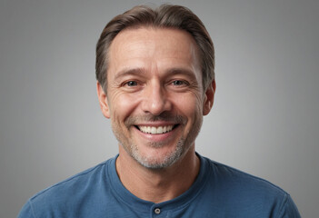 Fototapeta premium Portrait view of a regular happy smiling Chad old man, ultra realistic, candid, social media, avatar image, plain solid background