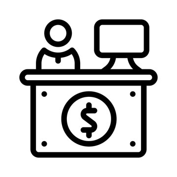 recommend clip art: bank teller line icon
