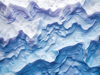 Obraz premium Abstract Layered Paper Art in Shades of Blue and White
