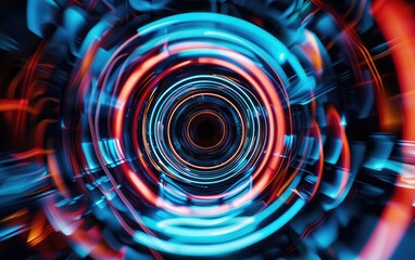Obraz premium Futuristic Light Tunnel with Motion