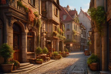 Fototapeta premium Historic European Street