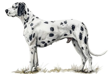 Elegant Dalmatian Dog Illustration