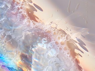 Ethereal Soap Bubbles with Rainbow Light Reflections