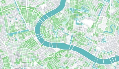 Obraz premium Abstract Green City Map Design