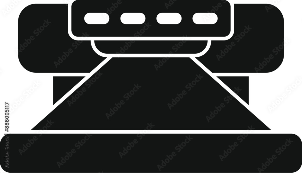 Poster professional 3d scanner scanning object icon. simple illustration of professional 3d scanner scannin