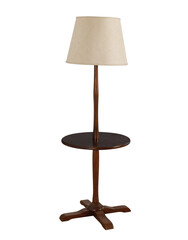 Vintage 1960s table floor lamp. Mid-century modern walnut furniture. No background png.