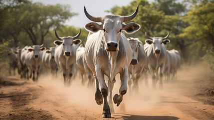 Zebu Cows Herded by Bara People