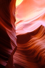beautiful curves on rock in Lower Antelope Canyon, Arizona, USA