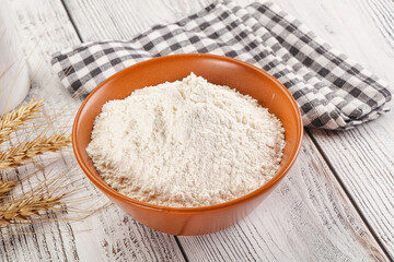 Wheat flour heap for bake