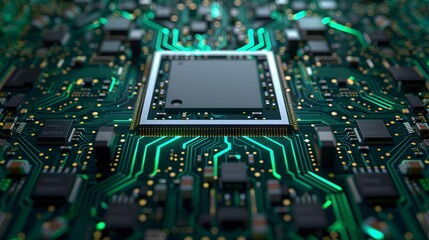 Obraz premium circuit board with light data