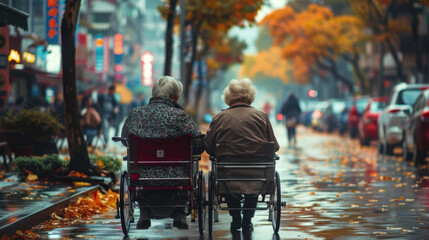 Obraz premium International Day of the Elderly. elderly people. happy old people. Grandma, grandpa